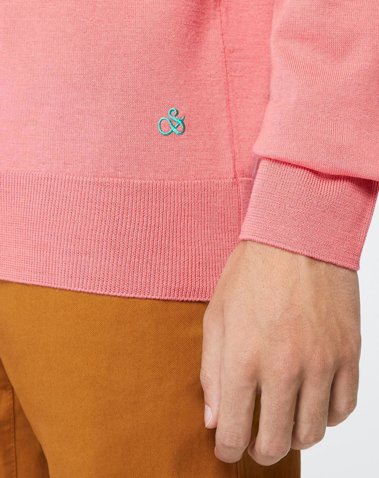 Scotch & Soda Pull 100% Laine col rond rose foncé