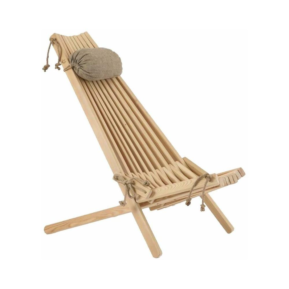 Chilienne en bois ecochair avec coussin offert (lot de 2) mélèze