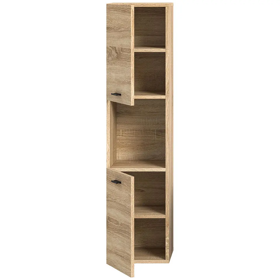 Hioshop Boston kolomkast 2 deuren 1 vak eiken decor