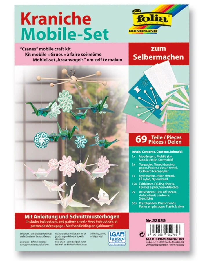 Mobile-Set KRANICHE 69-teilig in bunt