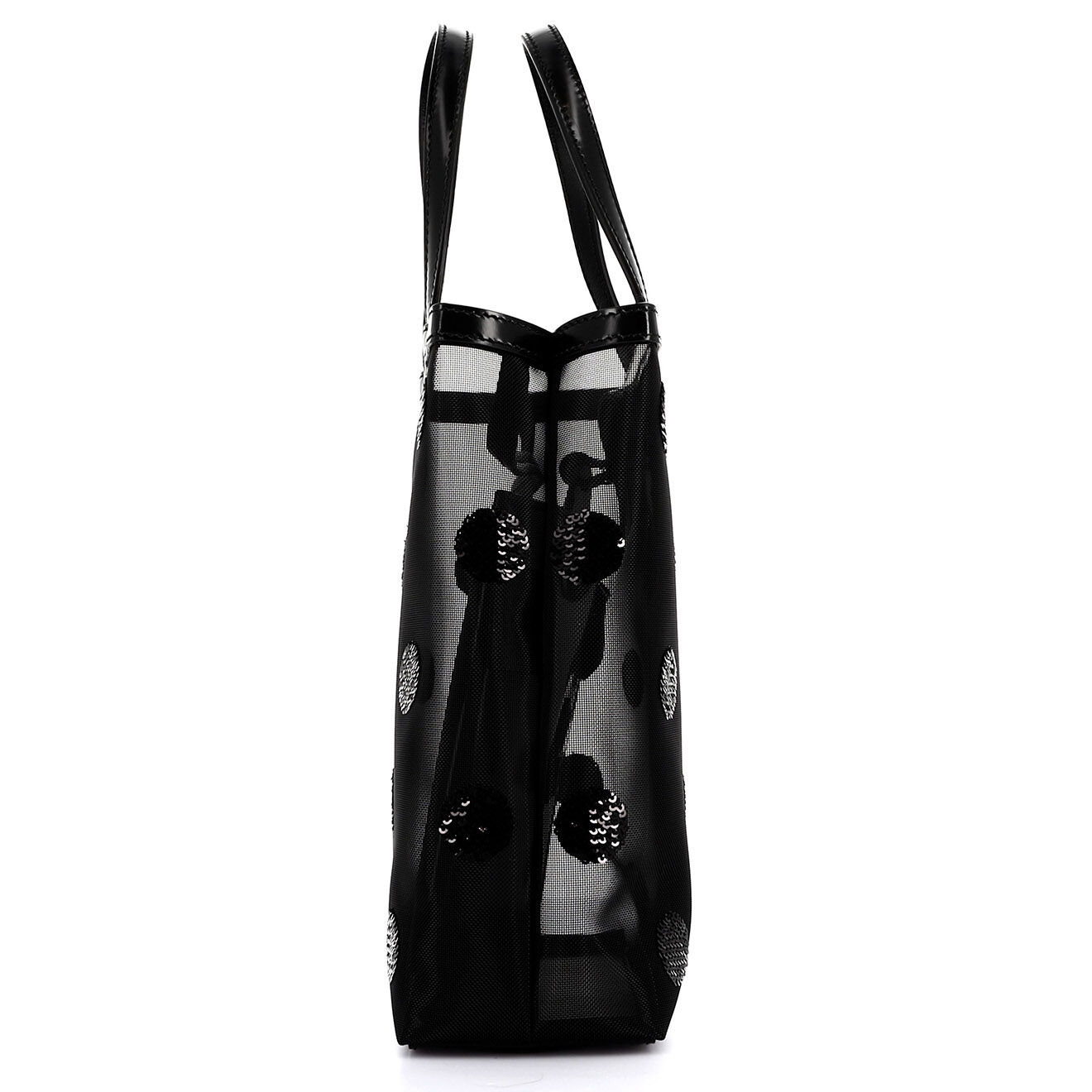 Prada Sac à main Petit Cabas en Résille et Sequins noir Etat: Parfait état - Longueur 21 cm