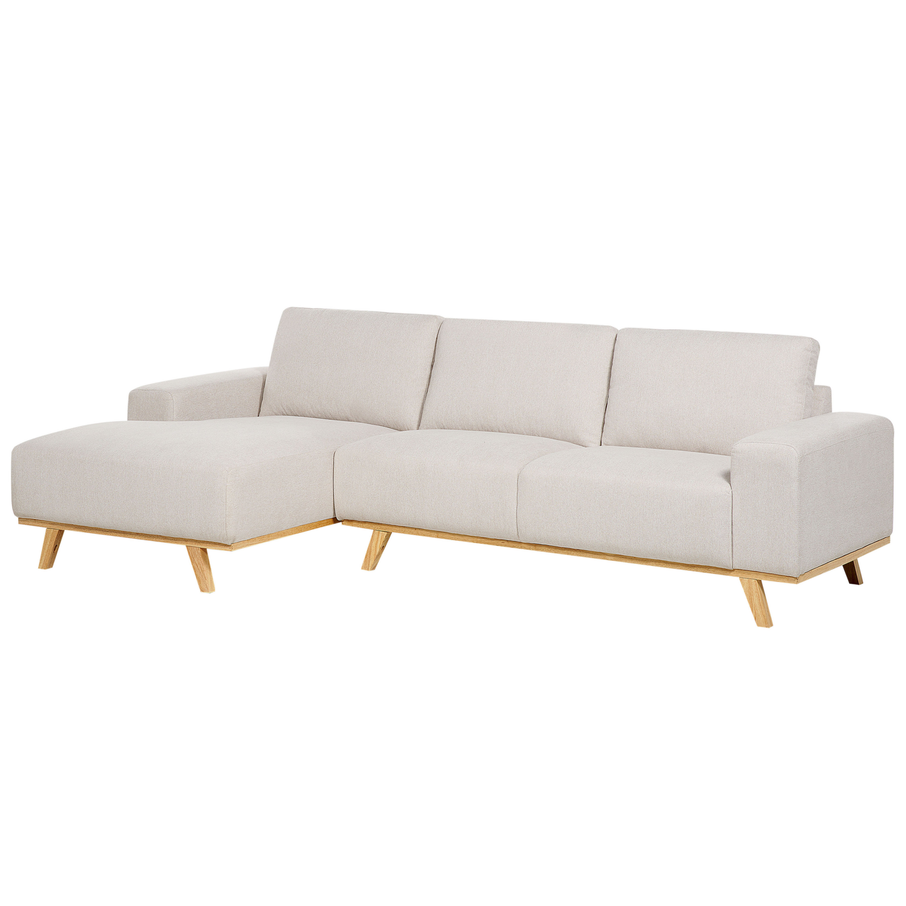 Beliani - NORA - Hoekbank - Beige - Rechtszijdig - Polyester