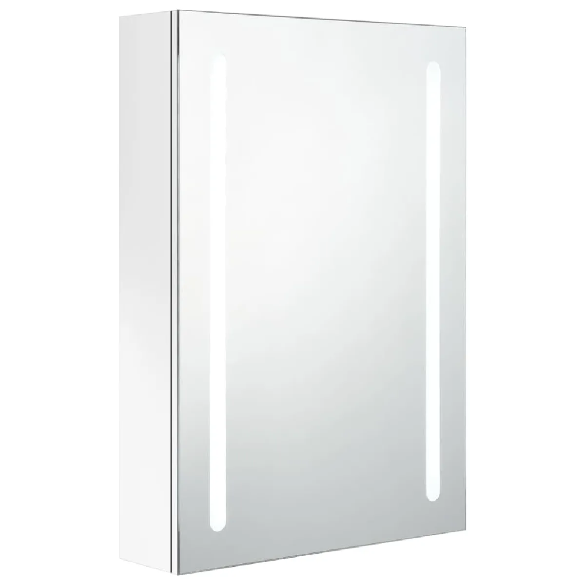 vidaXL Armoire bain LED miroir - Blanc brillant