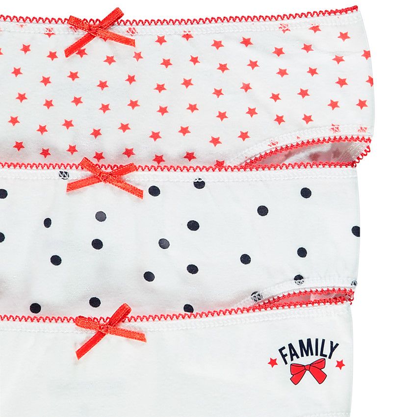 Lot de 3 culottes en coton pour enfant fille - Gris