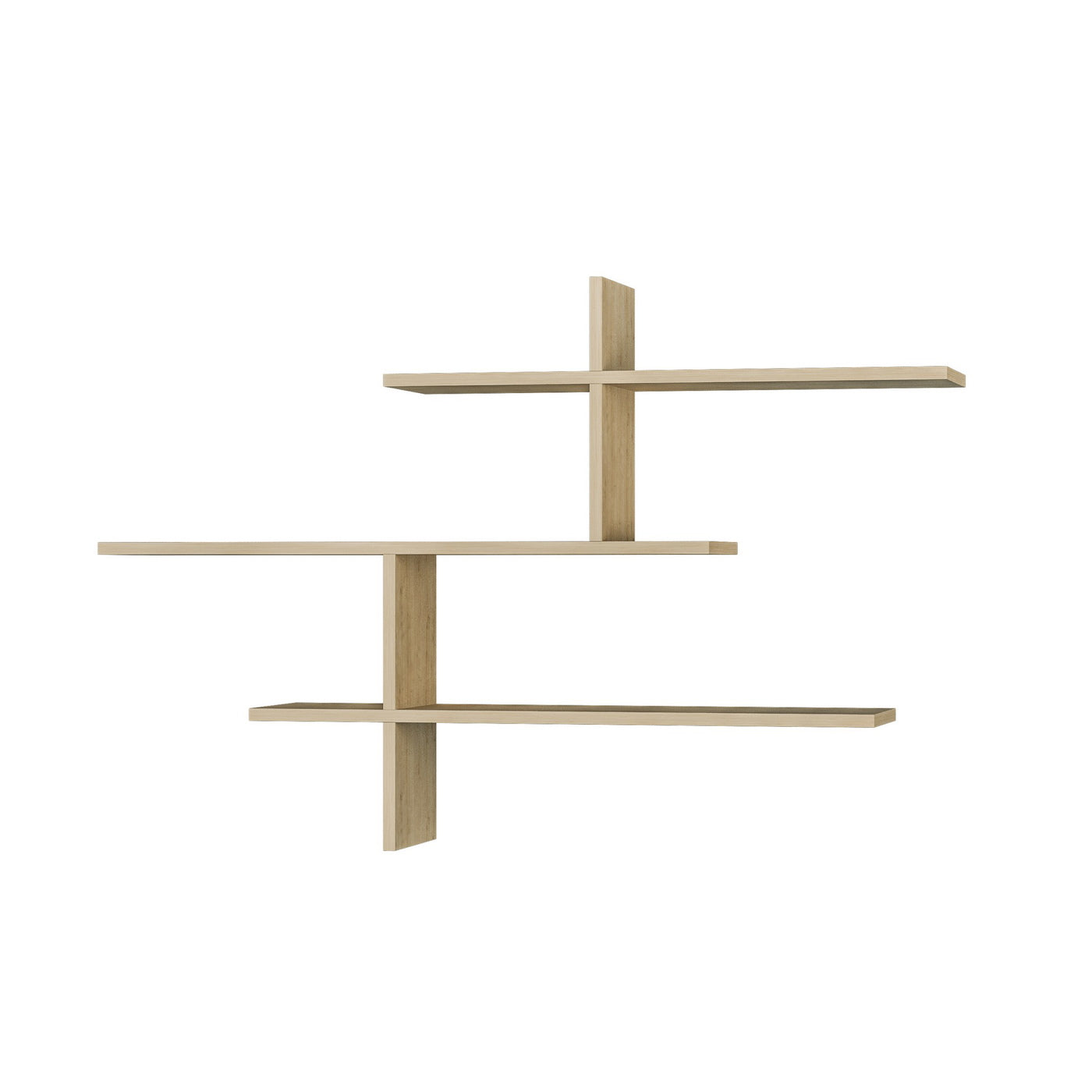 Giga Meubel - Wandplank Naturel Hout - 123x22x80,5cm - Leo