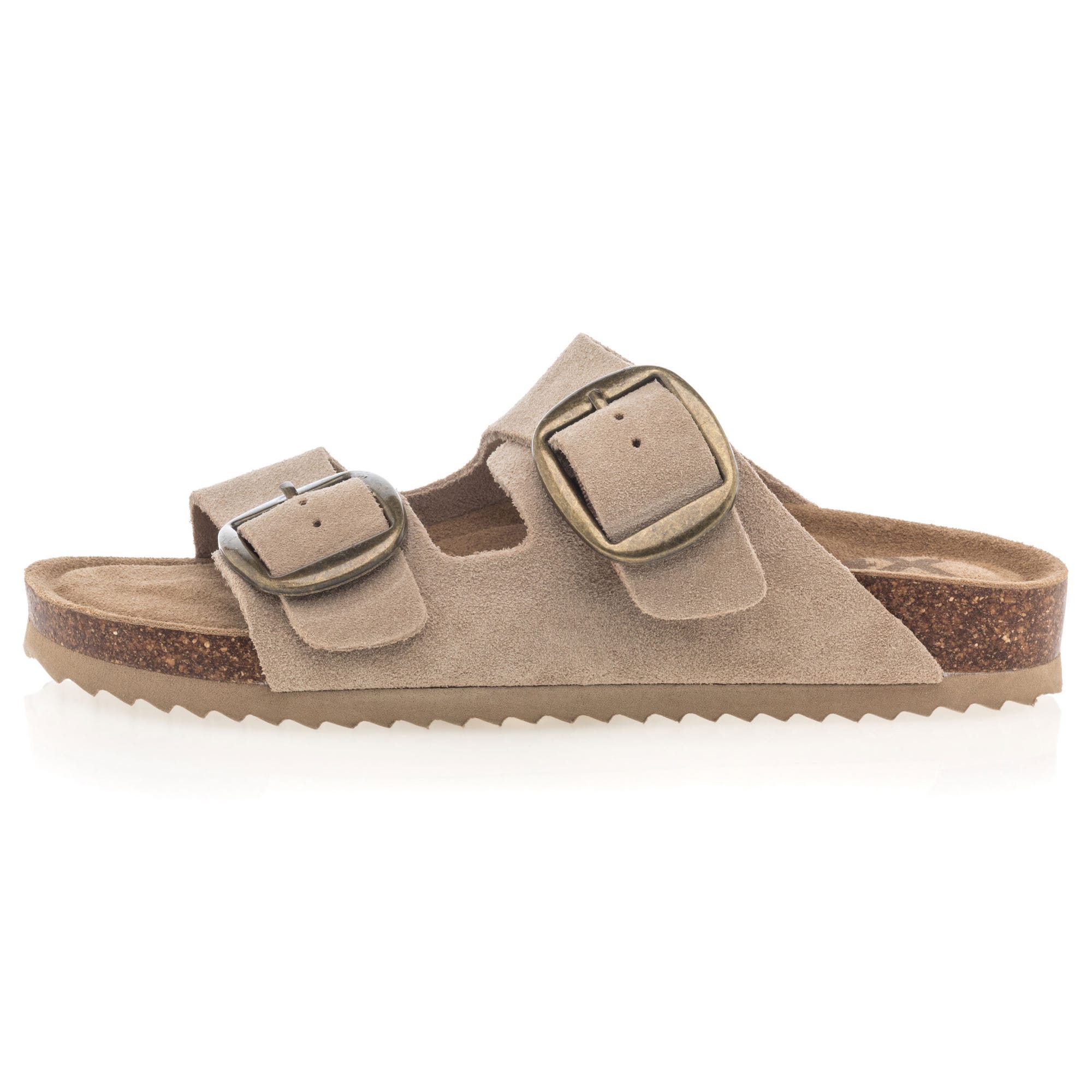 Mules semelle liège Femme en cuir beige