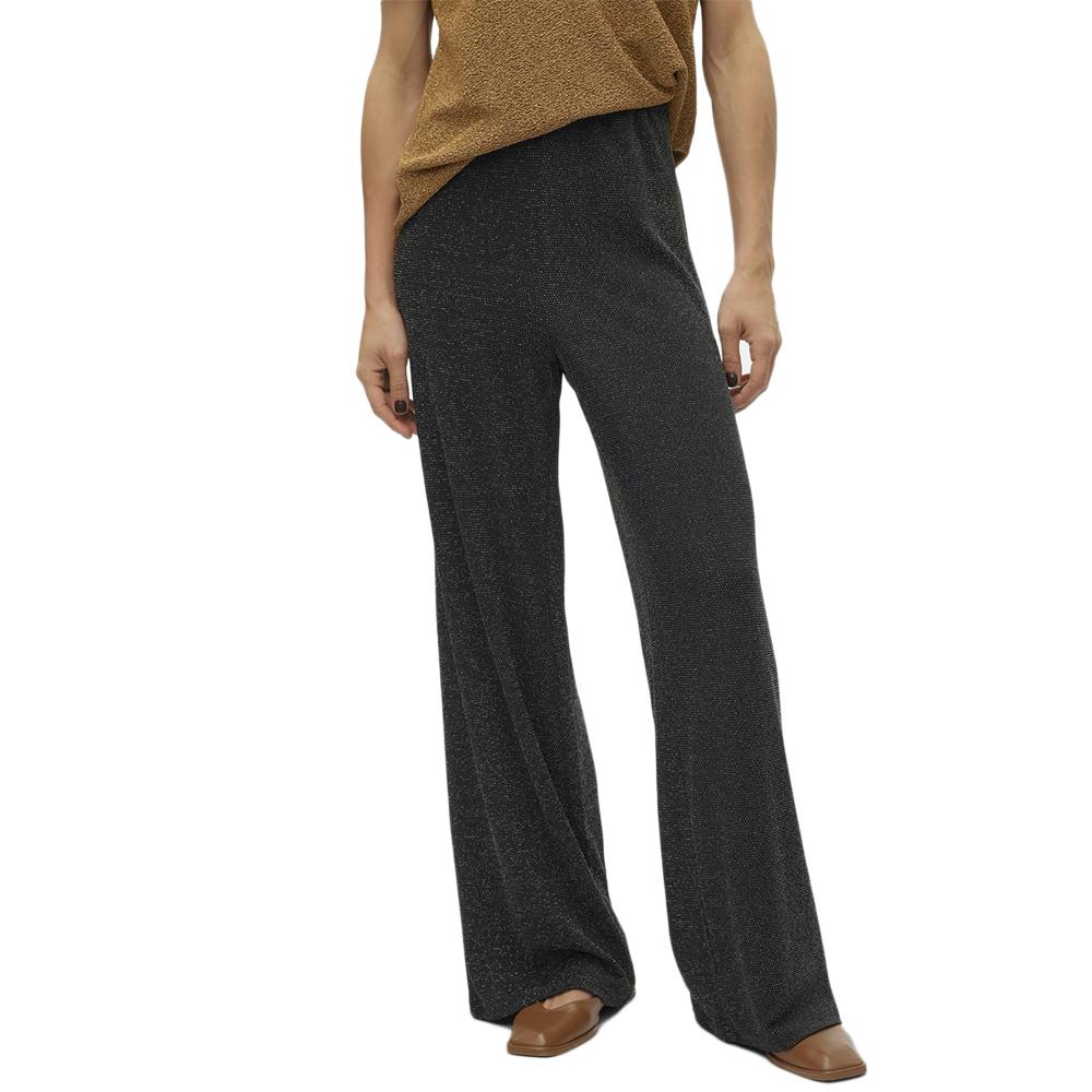 Vero Moda Pantalon Ample Noir/Argenté Femme Vero Moda Kanva Glitter