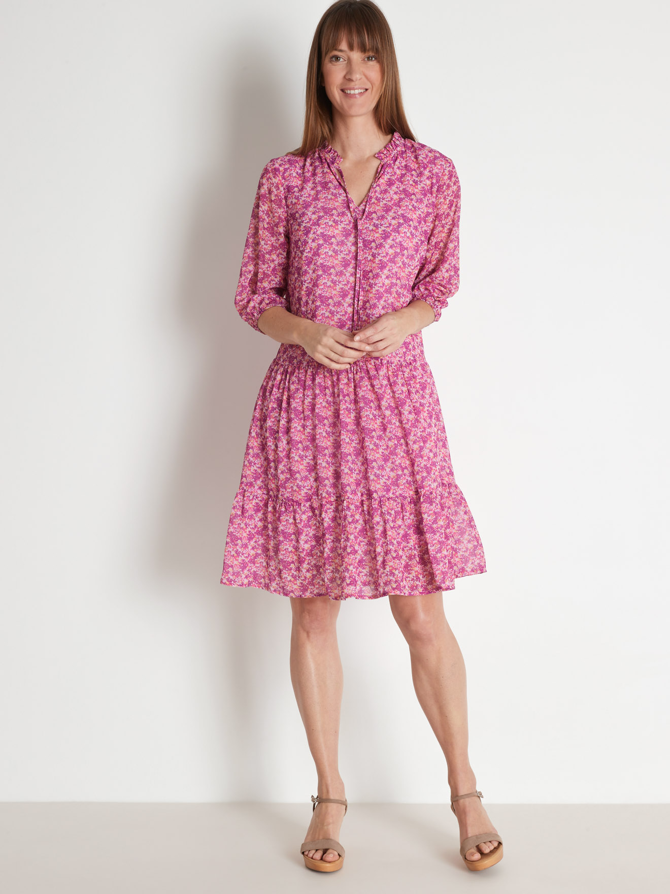 Robe fluide à volants