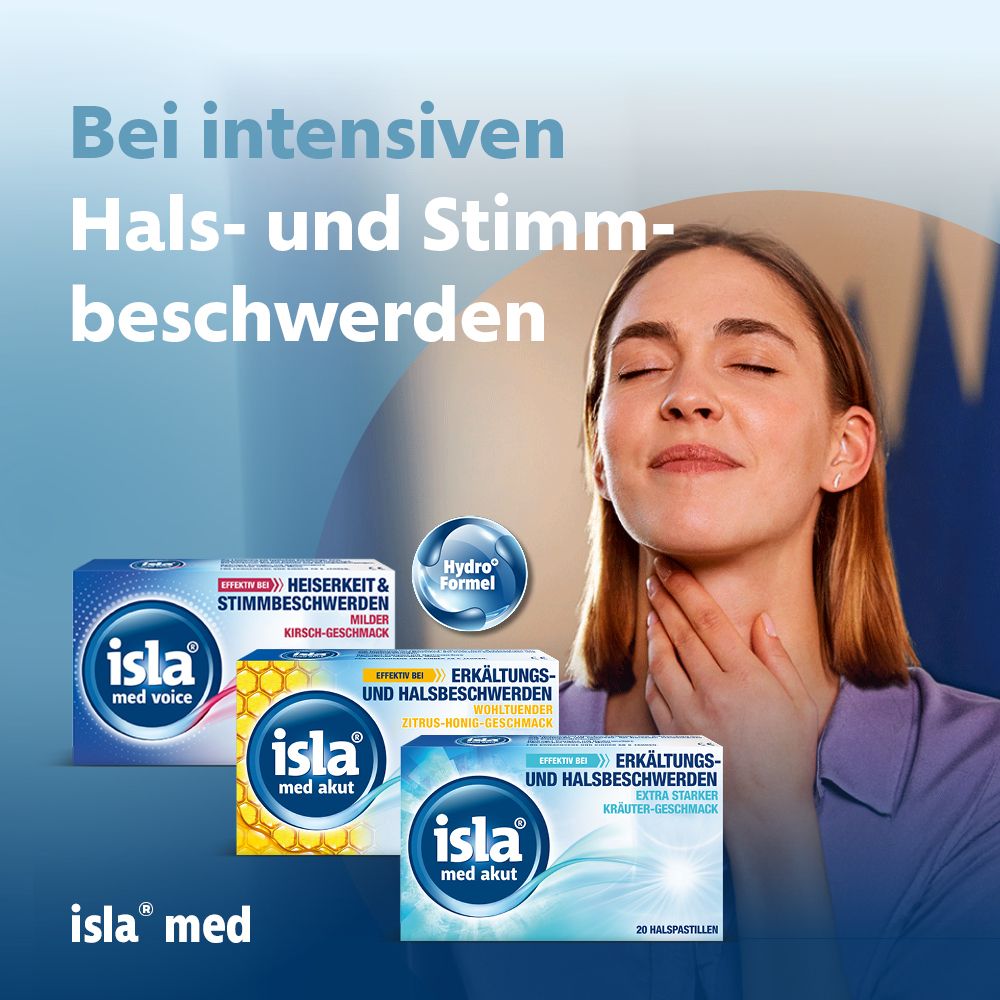 isla med akut Halspastillen bei Halsschmerzen und Erkältung