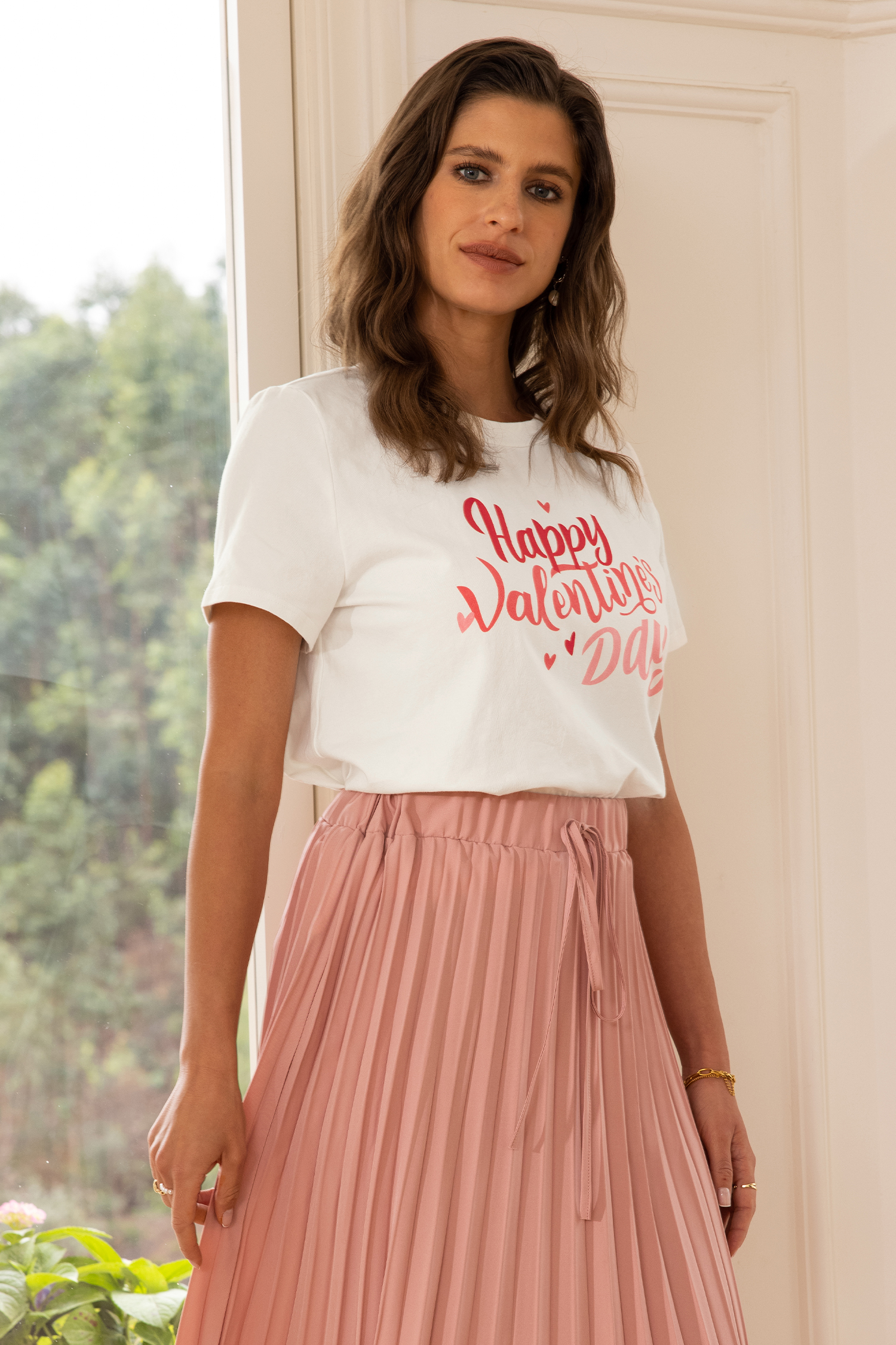 T-shirt à graphique de la Saint-Valentin blanc