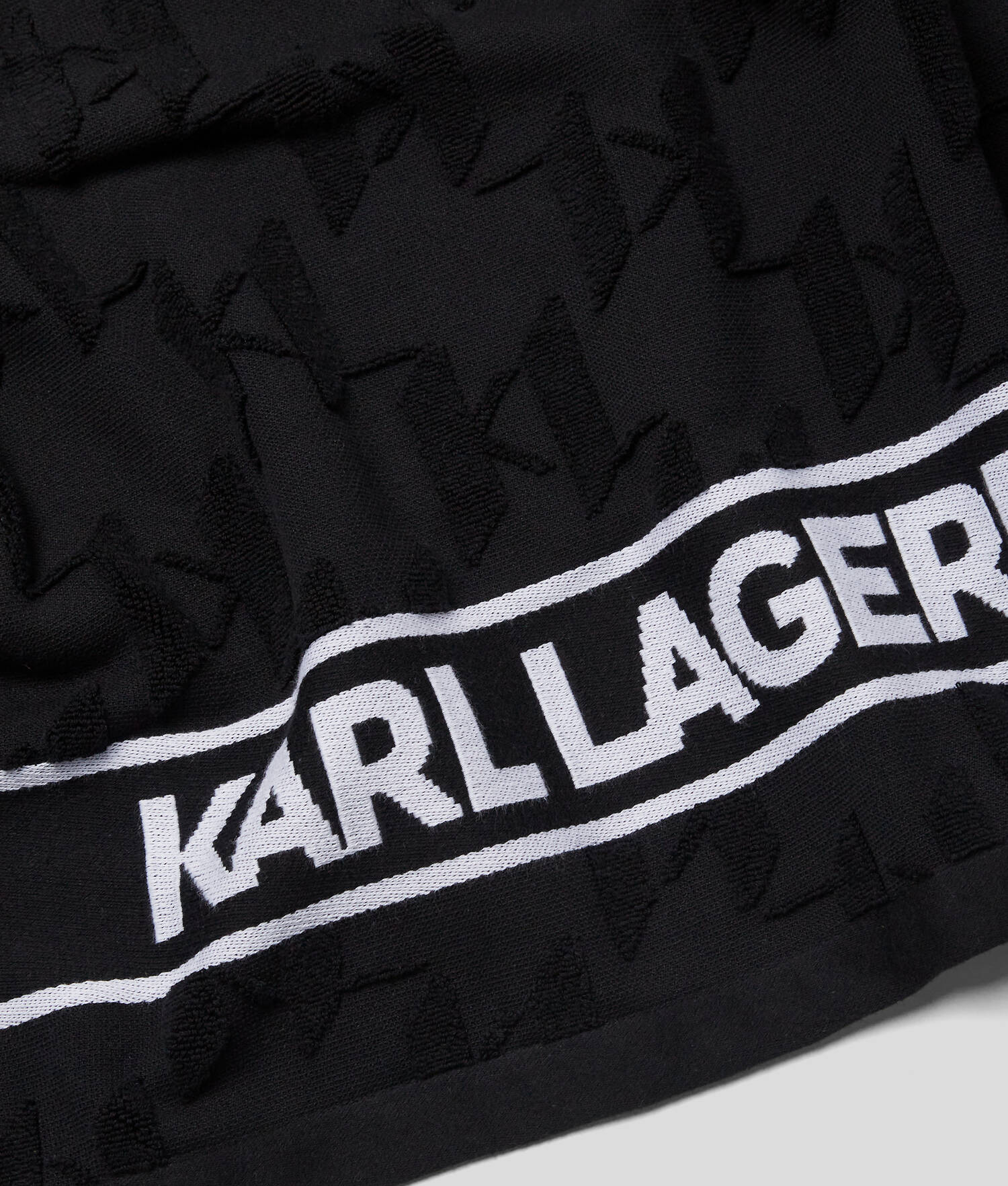 SERVIETTE DE PLAGE AVEC LOGO KARL - Noir