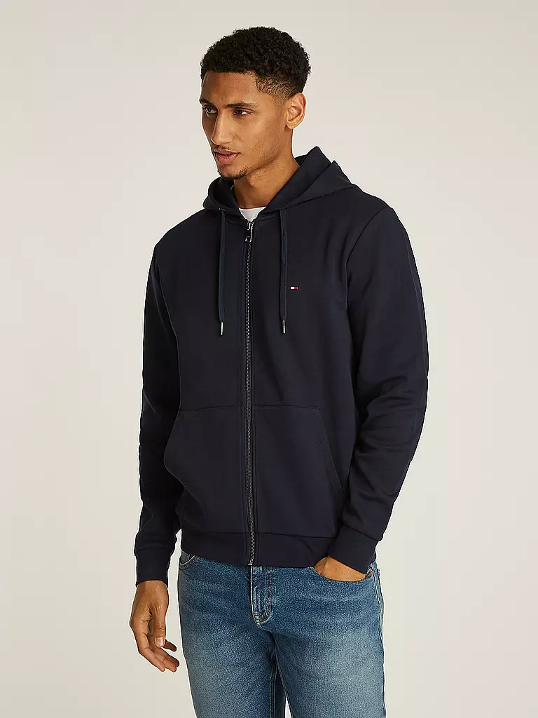 TOMMY HILFIGER Kapuzensweatjacek ESSENTIAL blau
