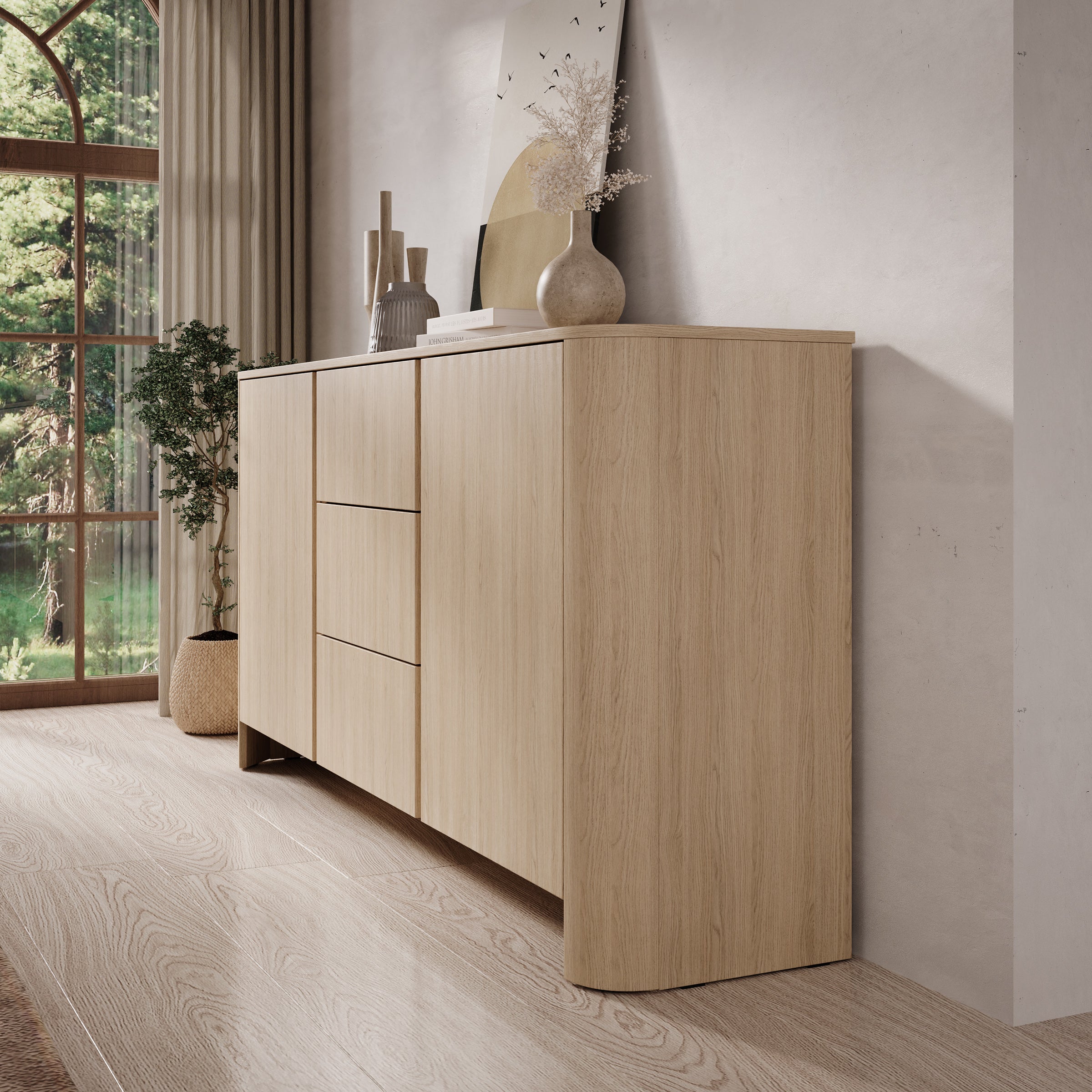 Meubella - Barbados - Dressoir - Eiken - 168x39x84 cm
