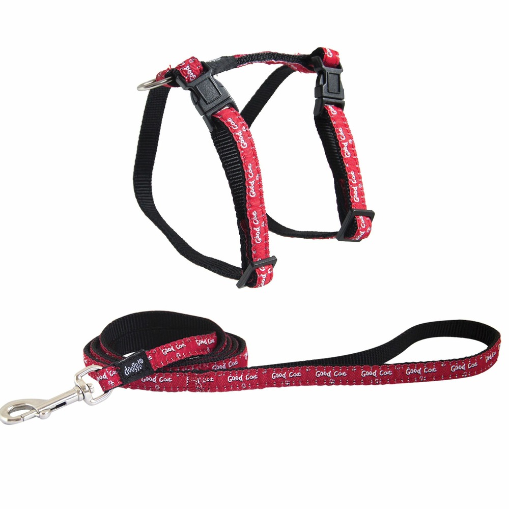 Harnais et laisse relax pour chat doogy couleur : rouge