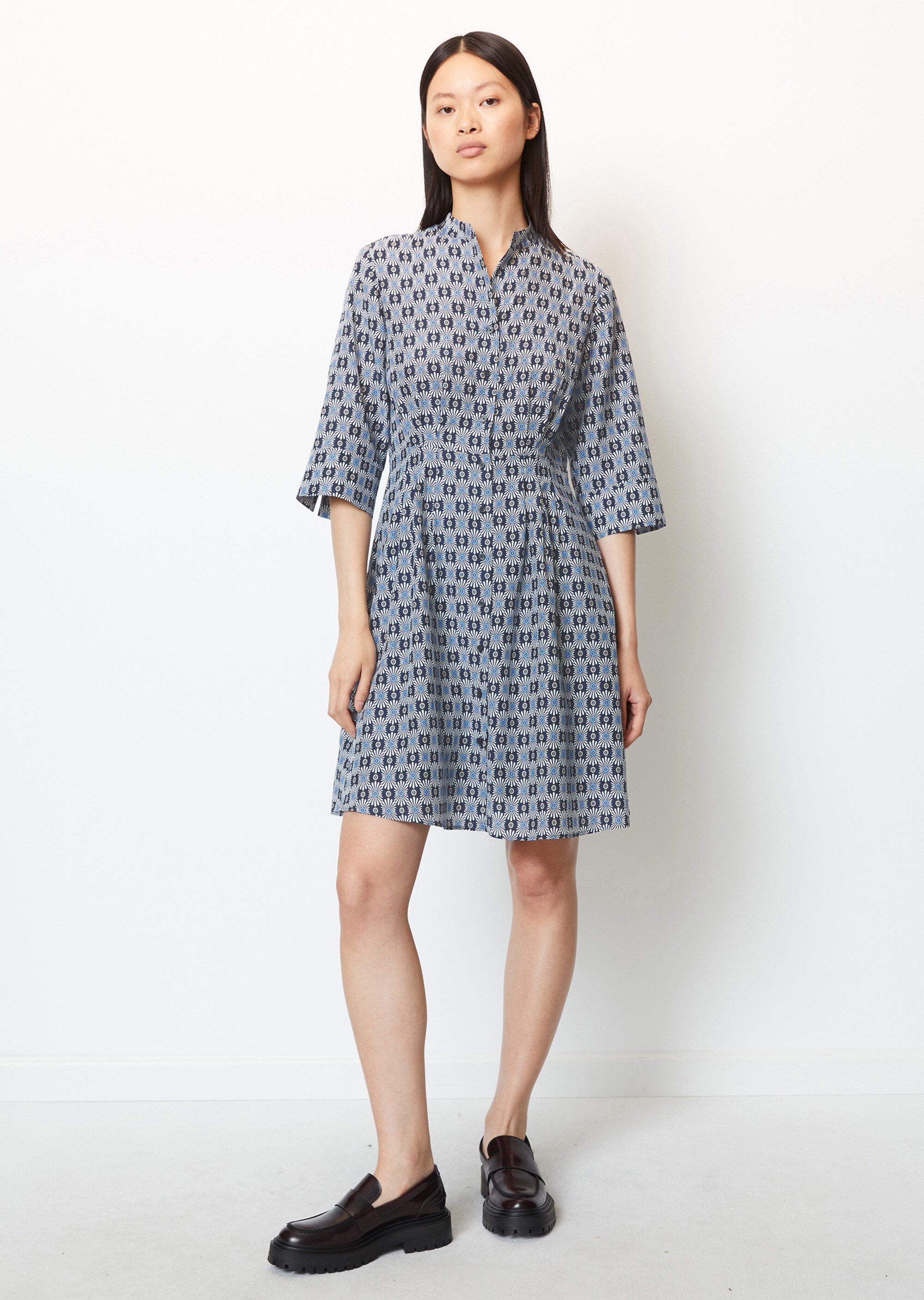 Kurzes Blusenkleid mit Silky Touch aus softem Organic Cotton-Viskose-Mix