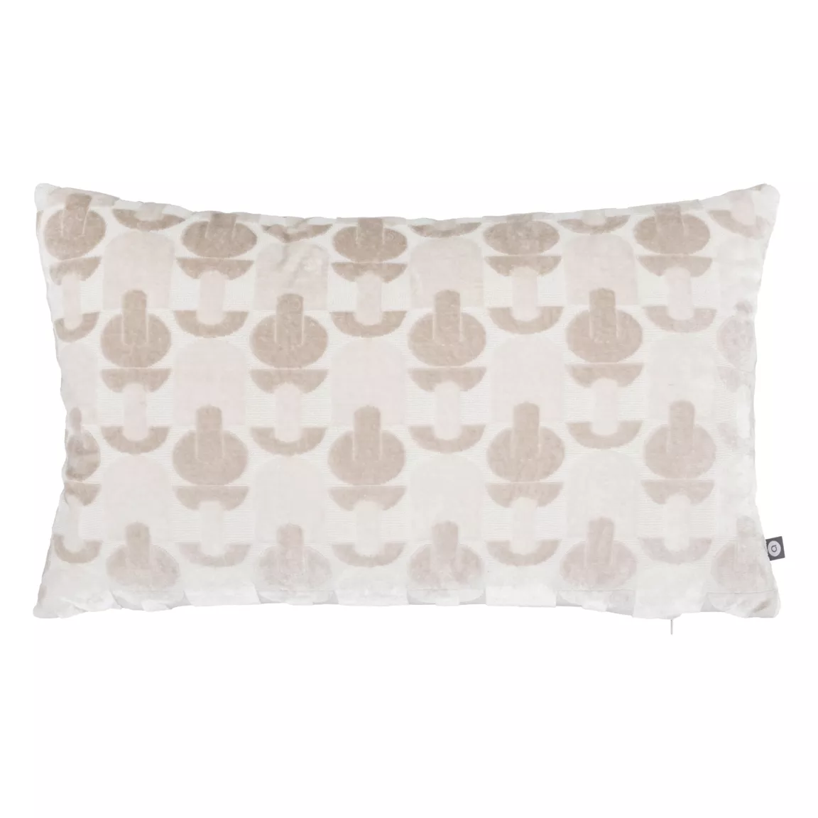Coussin rectangulaire velours (30 x 50 cm) Luna Ecru