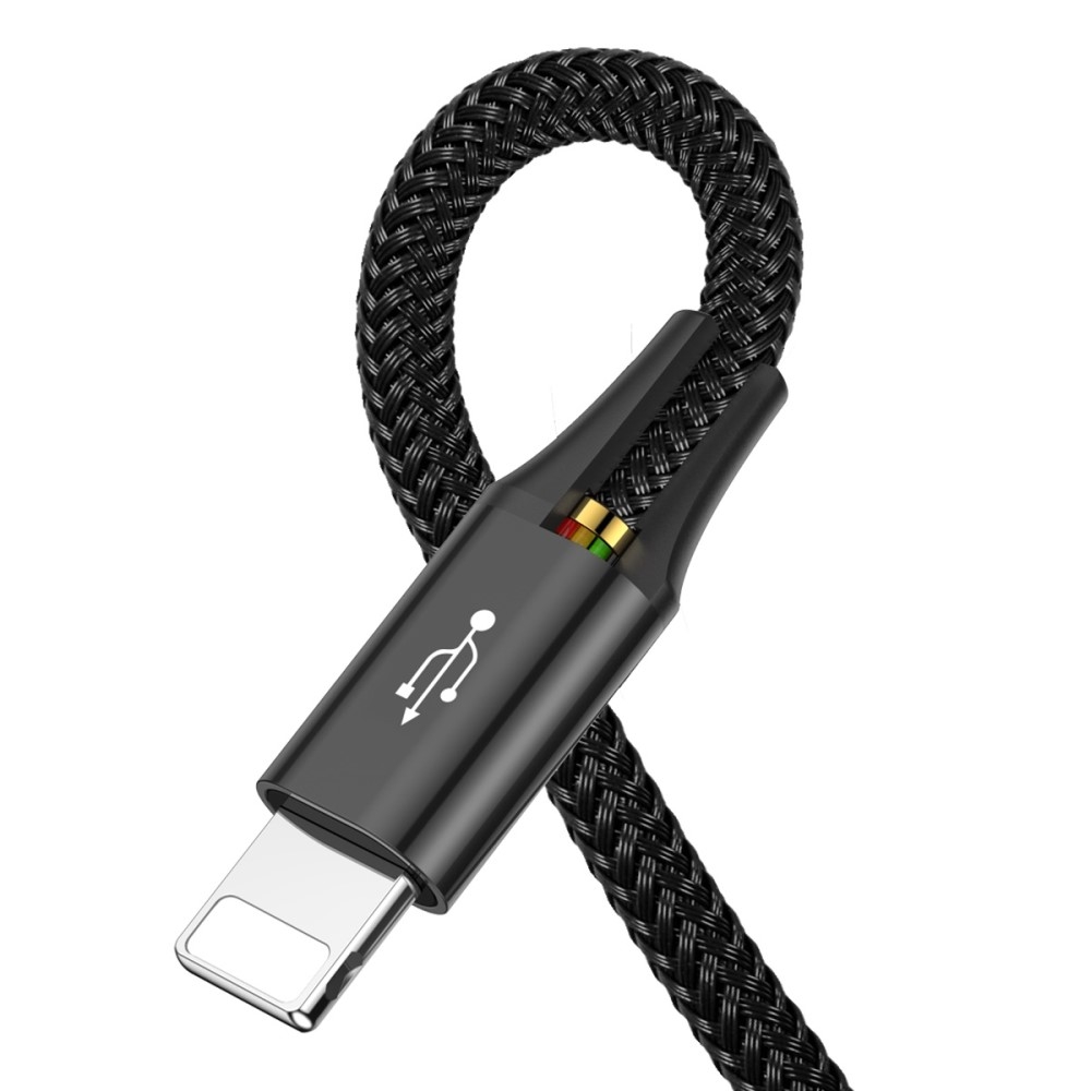 (1.2m) 3.5A 4in1 USB A auf 2x Lightning / USB C / Micro USB Ladekabel Nylon Geflecht