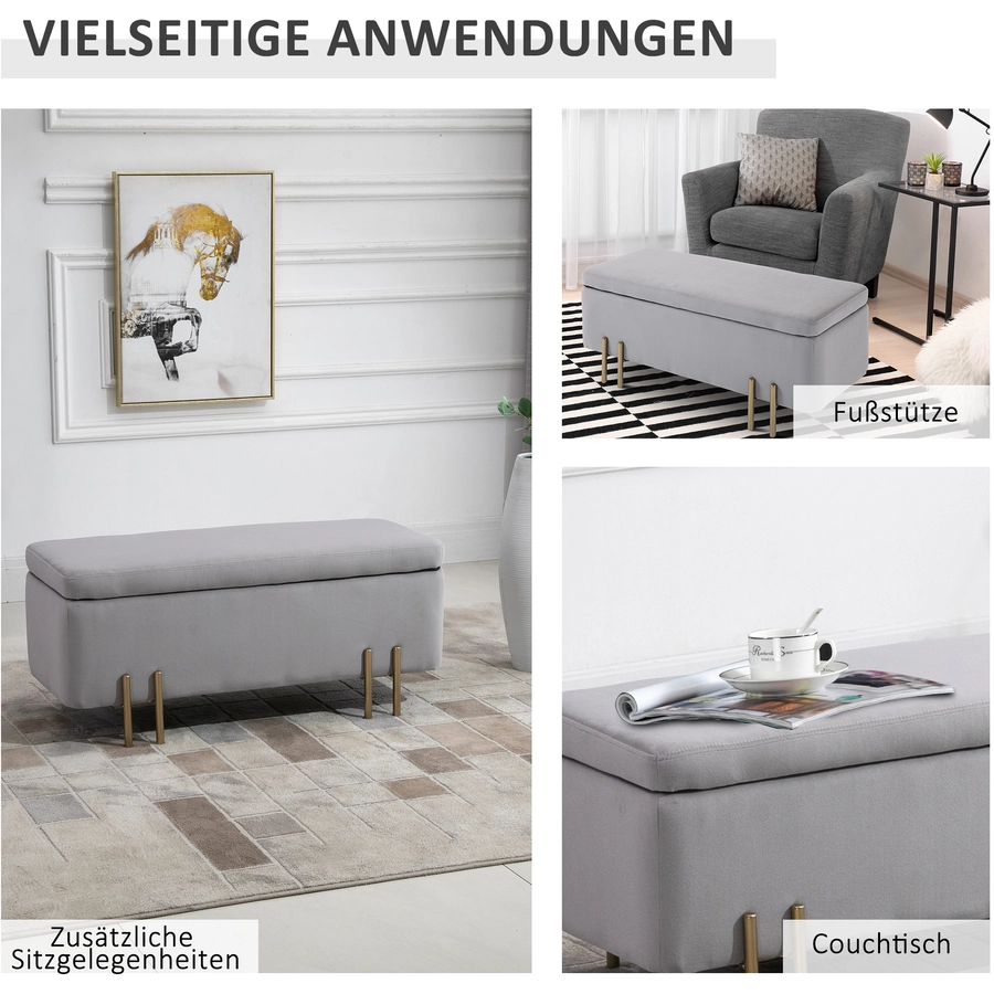 HOMCOM Sitzbank im elegantem Design hellgrau