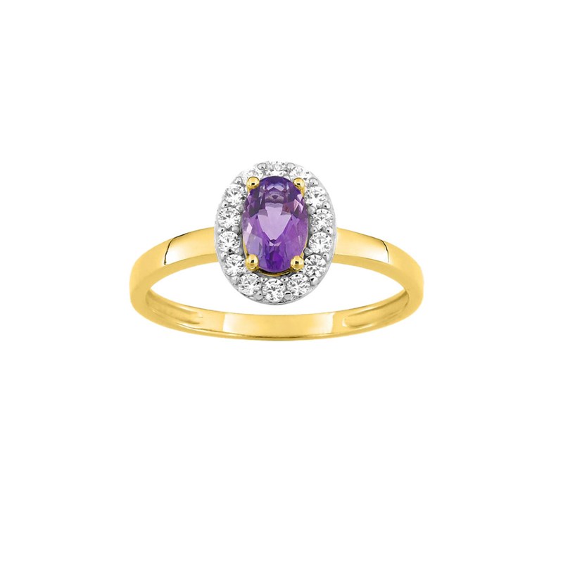 Bague femme - améthyste - Or 18 Carats