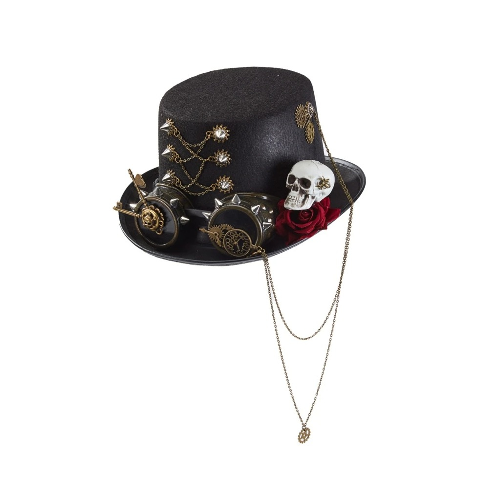 Hochwertiger Steampunk Hut Fasnachts Kostüm Zubehör Fashion Zylinder Accessoire für Motto Partys / Halloween - Totenkopf / Rose / Brille