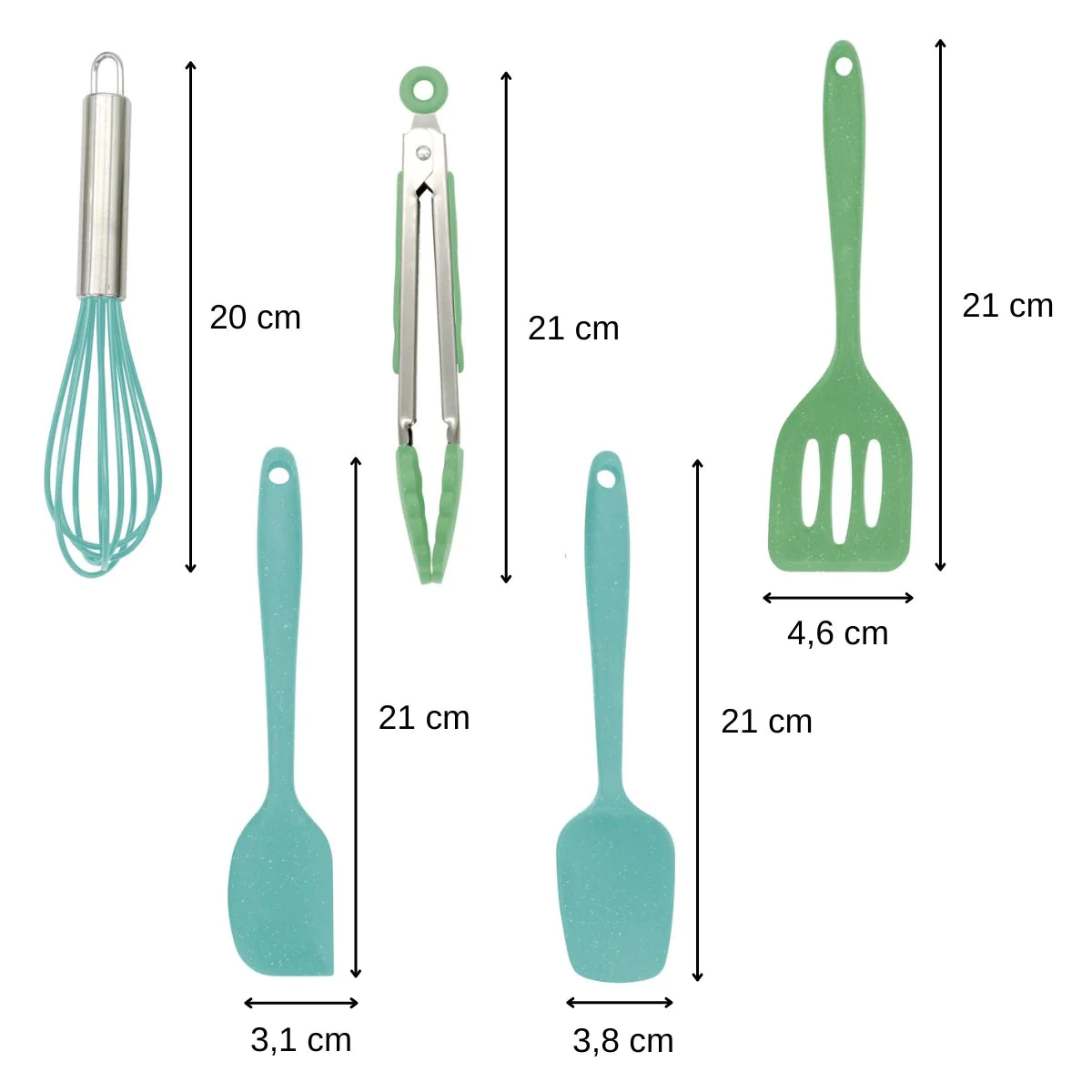 5 ustensiles de cuisine pour enfants en silicone Mini Monster Fackelma