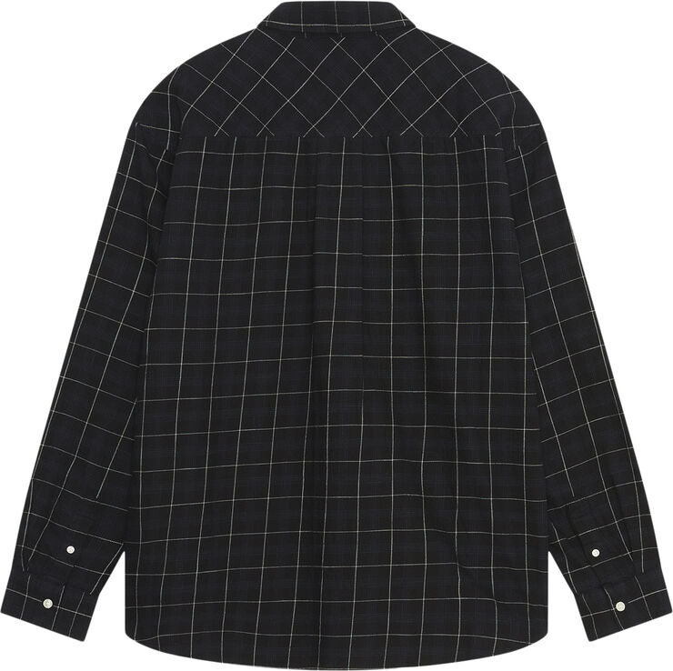 Wood Wood WWDay Check Light Flannel Shirt GOT Charcoal