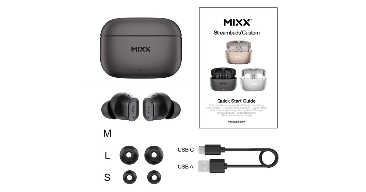 MIXXStreamBuds Custom 1 True Wireless Earbuds  headset  (Zwart)