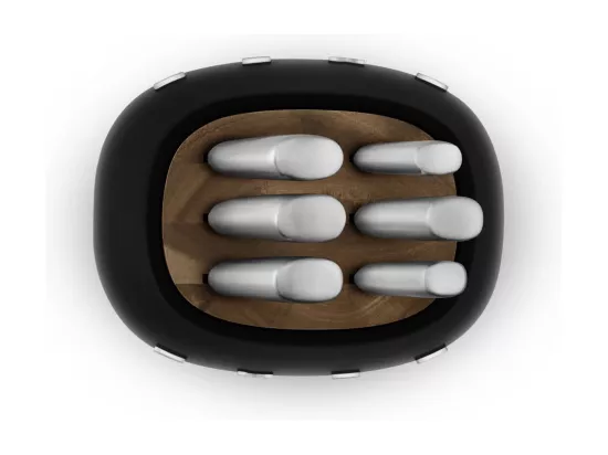 Bloc de 6 couteaux inox Noir