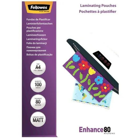 Fellowes Laminierfolien matt Enhance 80 Mikron, A4, 100er Pack