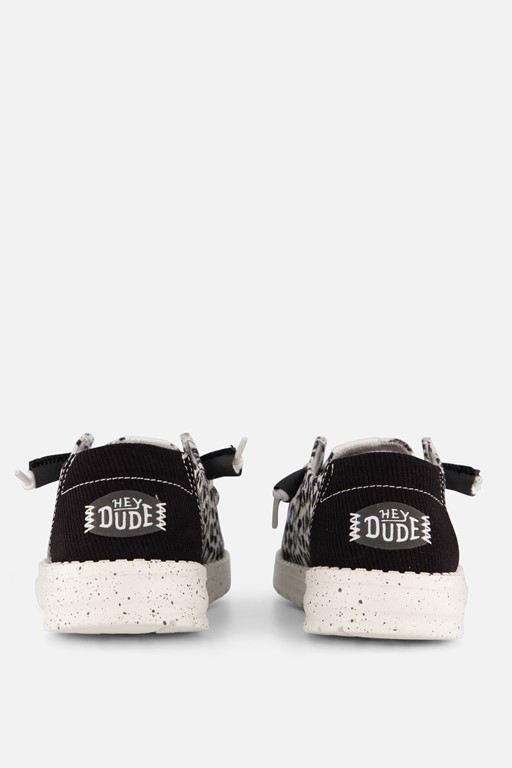 HEYDUDE Wendy Leopard Instappers zwart Canvas