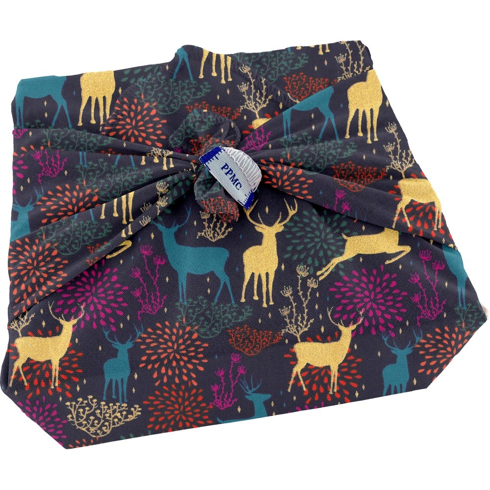 Furoshiki Petit 35 X 35 Cm Ex2240 Cerfs Multicolores