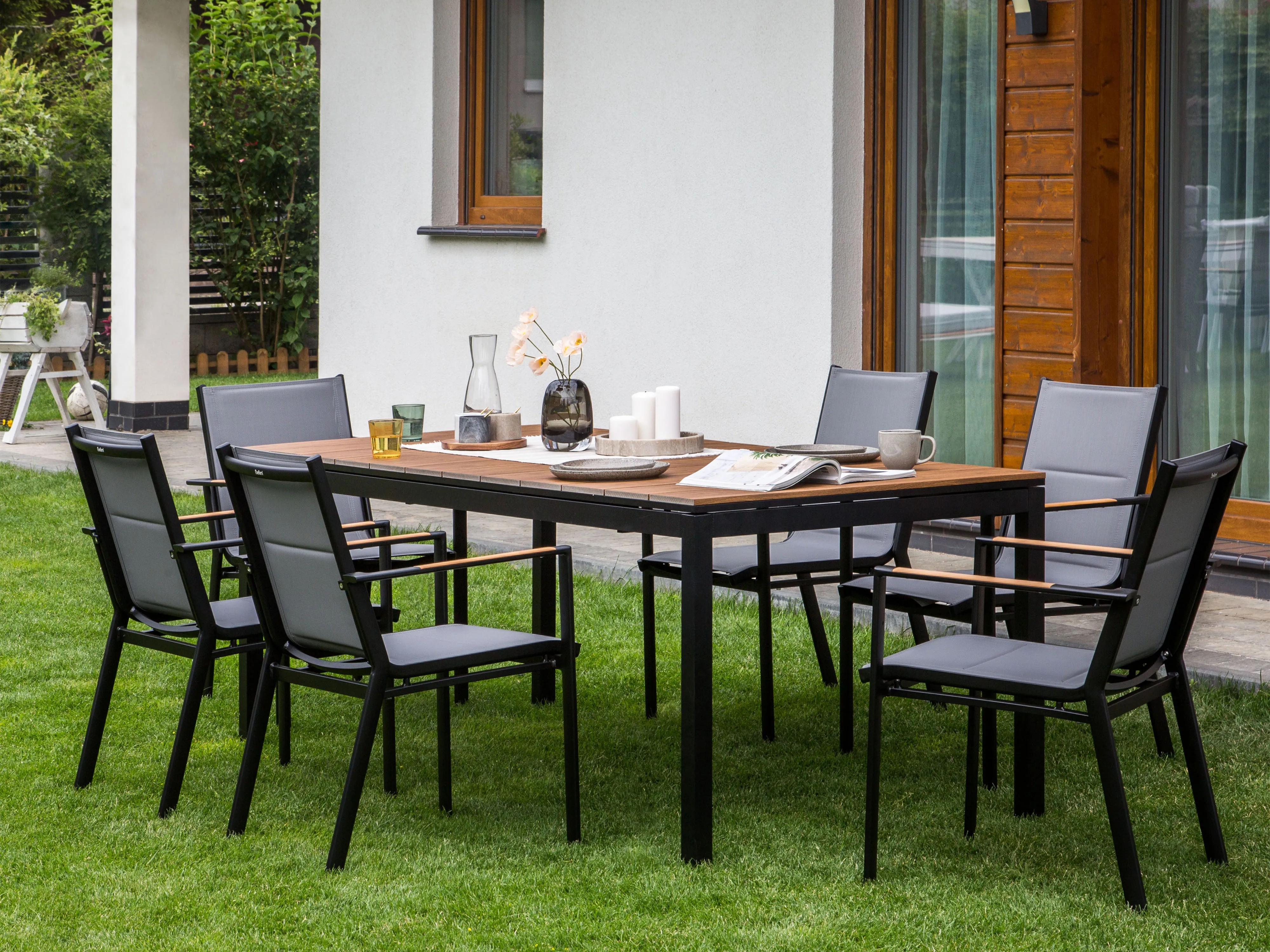 Uitschuifbare tuintafel TOFANE 198/248 cm 90 cm Bruin