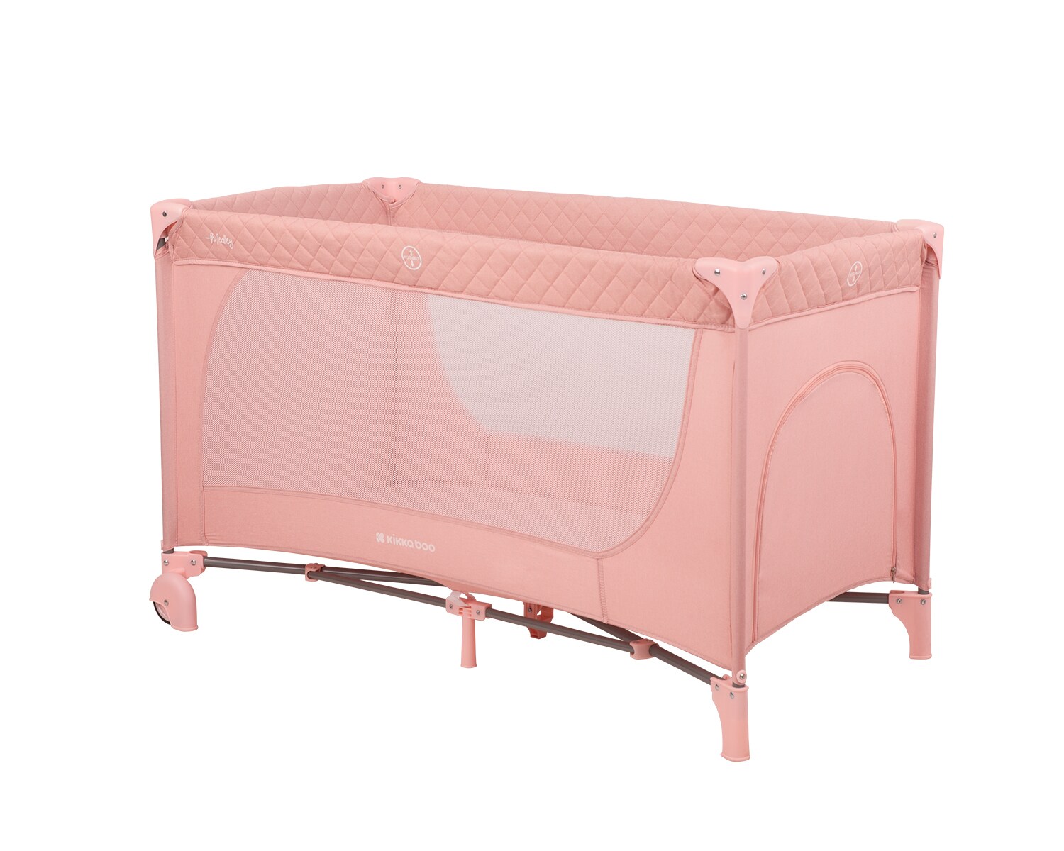 Kikkaboo Reisebett Medley, Seiteneingang, weiche Matratzenauflage, Netzfenster rosa pink