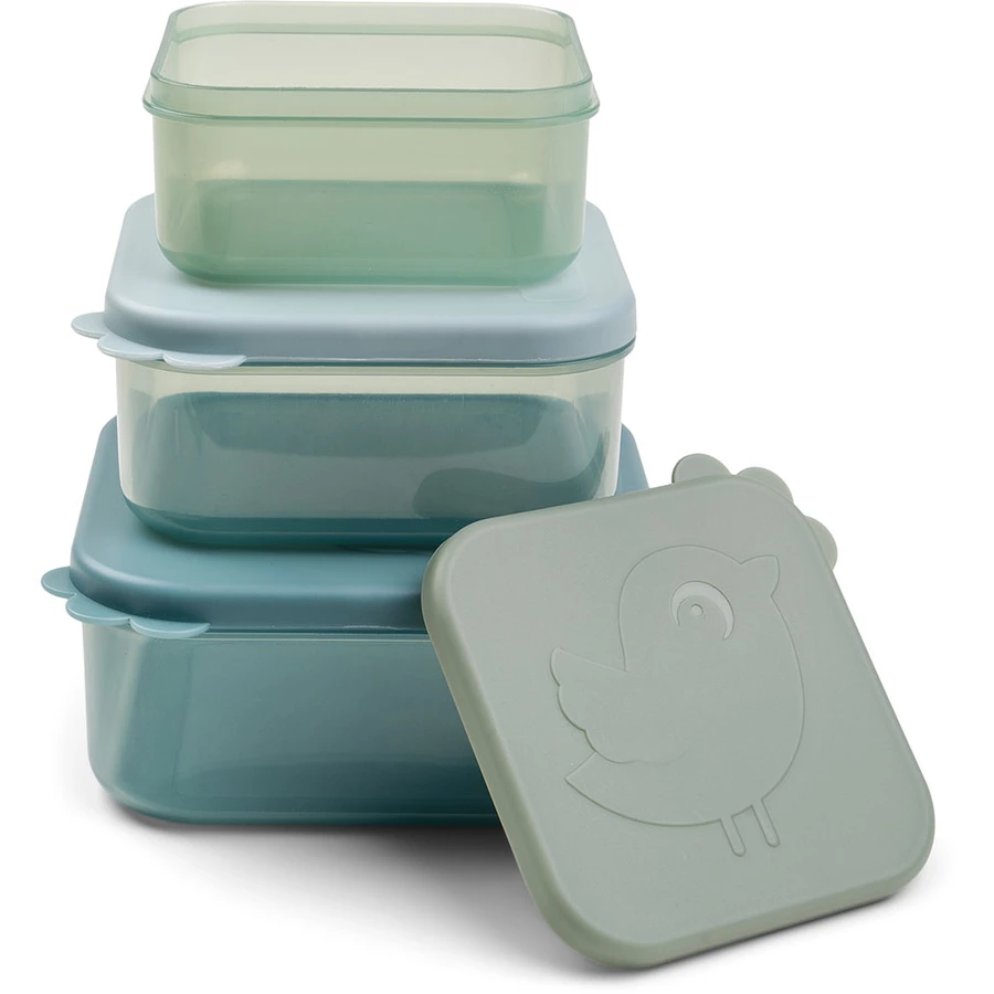 Done by Deer™ Snackbox-Set 3-er Pack Deer friends Blau