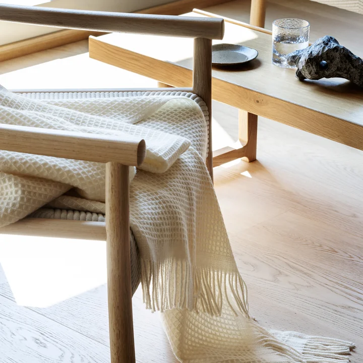 Røros Tweed - Vega Wolldecke 210 x 150 cm, grau
