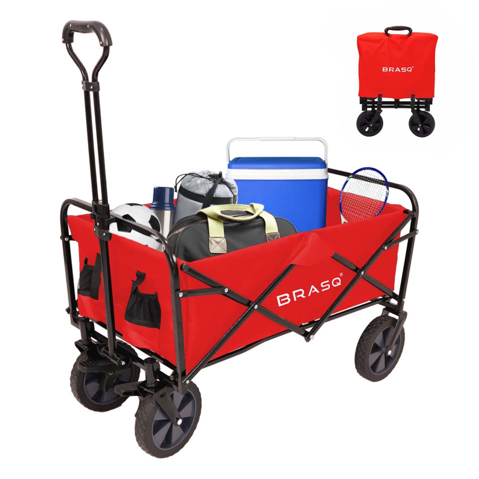 BRASQ 100 Liter opvouwbare bolderkar - Red