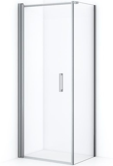 Diamond Douchecabine | 80x60 cm Chroom Helder glas Draaideur Rechthoek