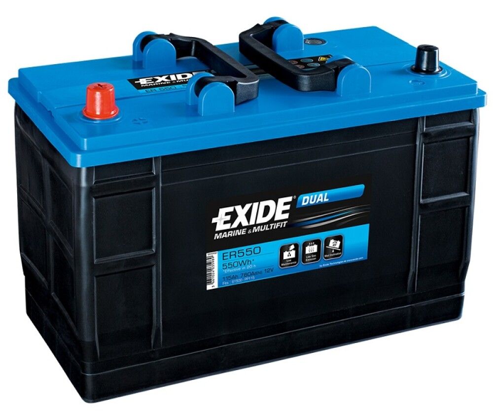 MARINEBATTERI EXIDE DUAL MULTIFIT 12V 115AH