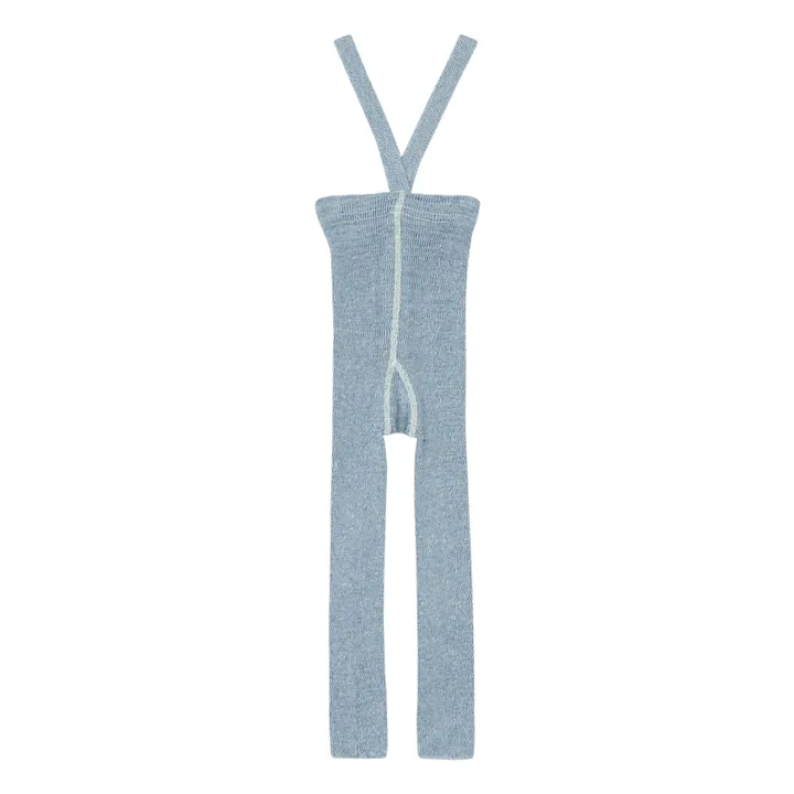 Silly Silas Collants à Bretelles Coton Bio Sans Pieds | Bleu