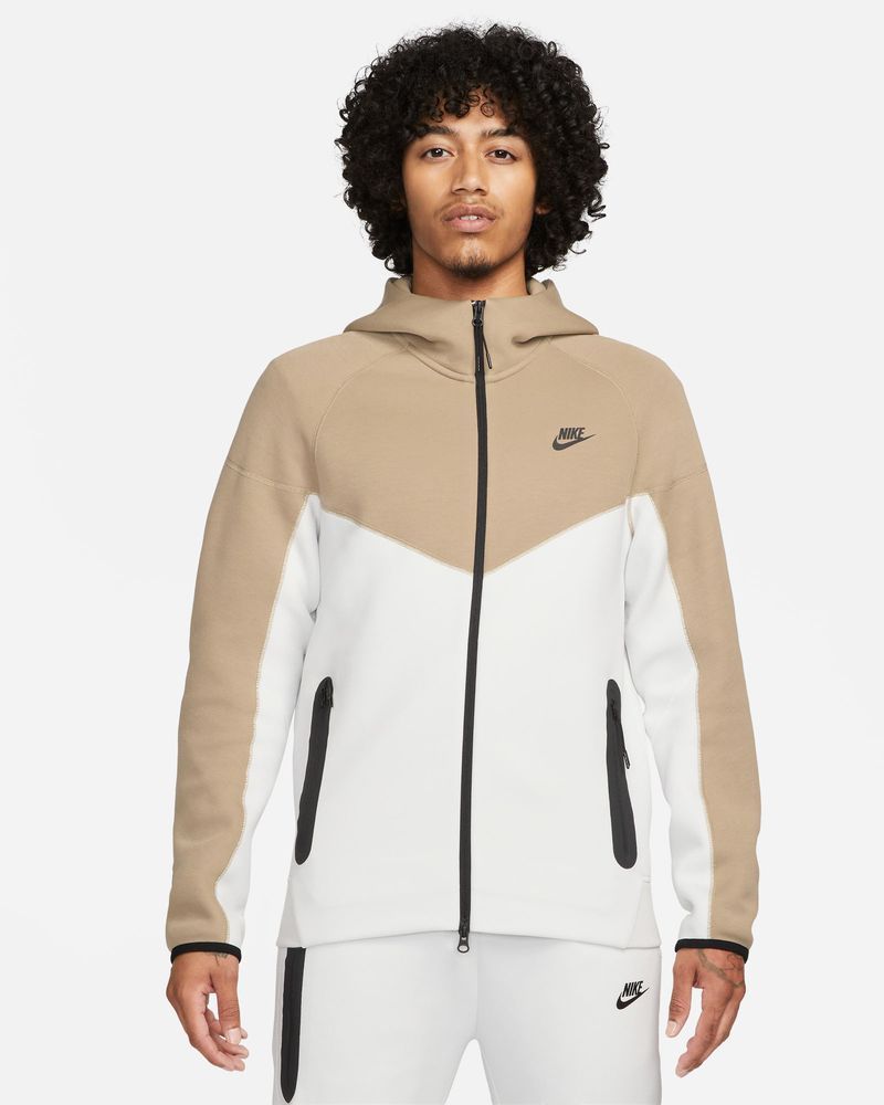 Sweat zippé à capuche Nike Sportswear Tech Fleece Beige & Blanc pour homme