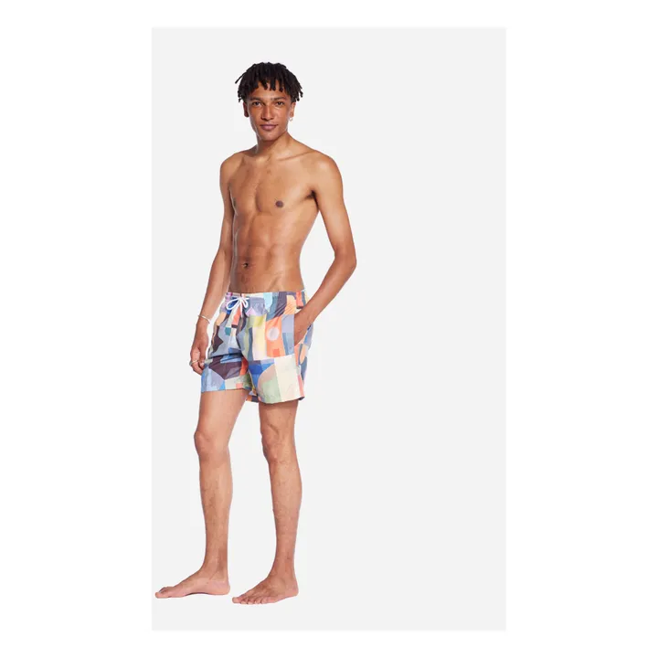Olow Short de Bain Abstract Fibres Recyclées | Bleu