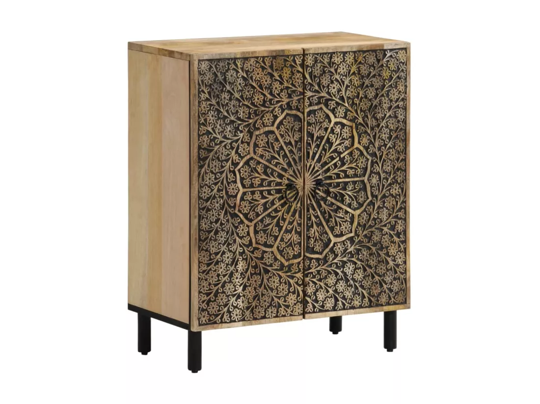 Armoire latérale 60x33x75 cm bois massif de manguier