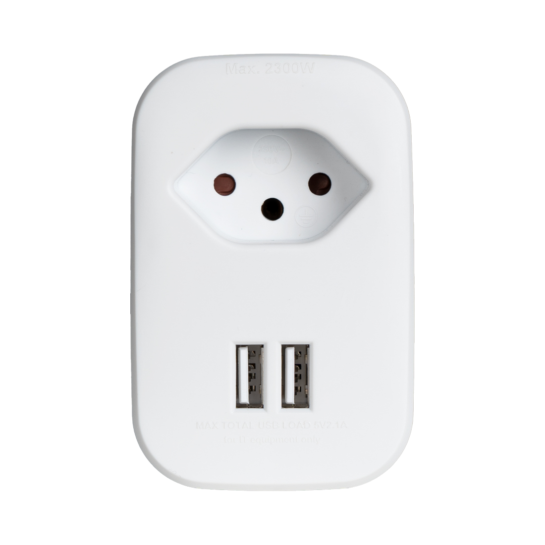 Ekström Steckdosenadapter T13 mit USB-Ladeanschluss