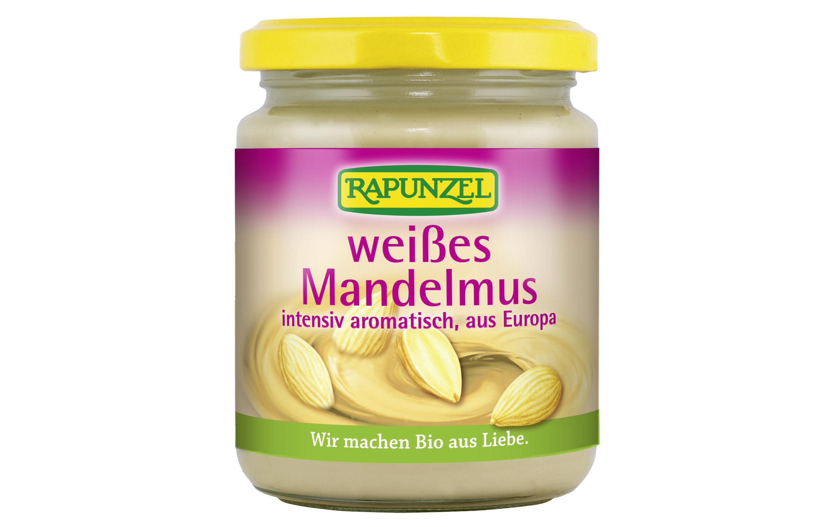 Glas Bio Mandelmus weiss 250 gWeisses Bio Mandelmus aus Europa