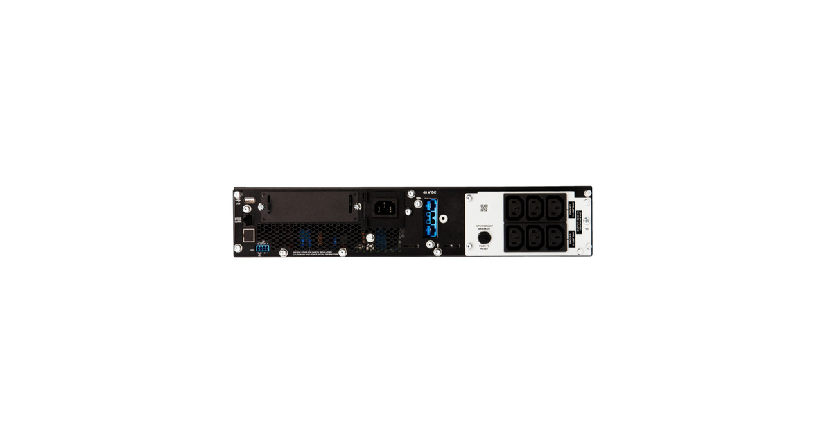 APCSmart-UPS On-Line 1 kVA SRT1000RMXLI ups  (Zwart, 1 kW, 2U, 6x C13 uitgang, SmartSlot, Verlengde runtime, Rail kit inbegrepen)