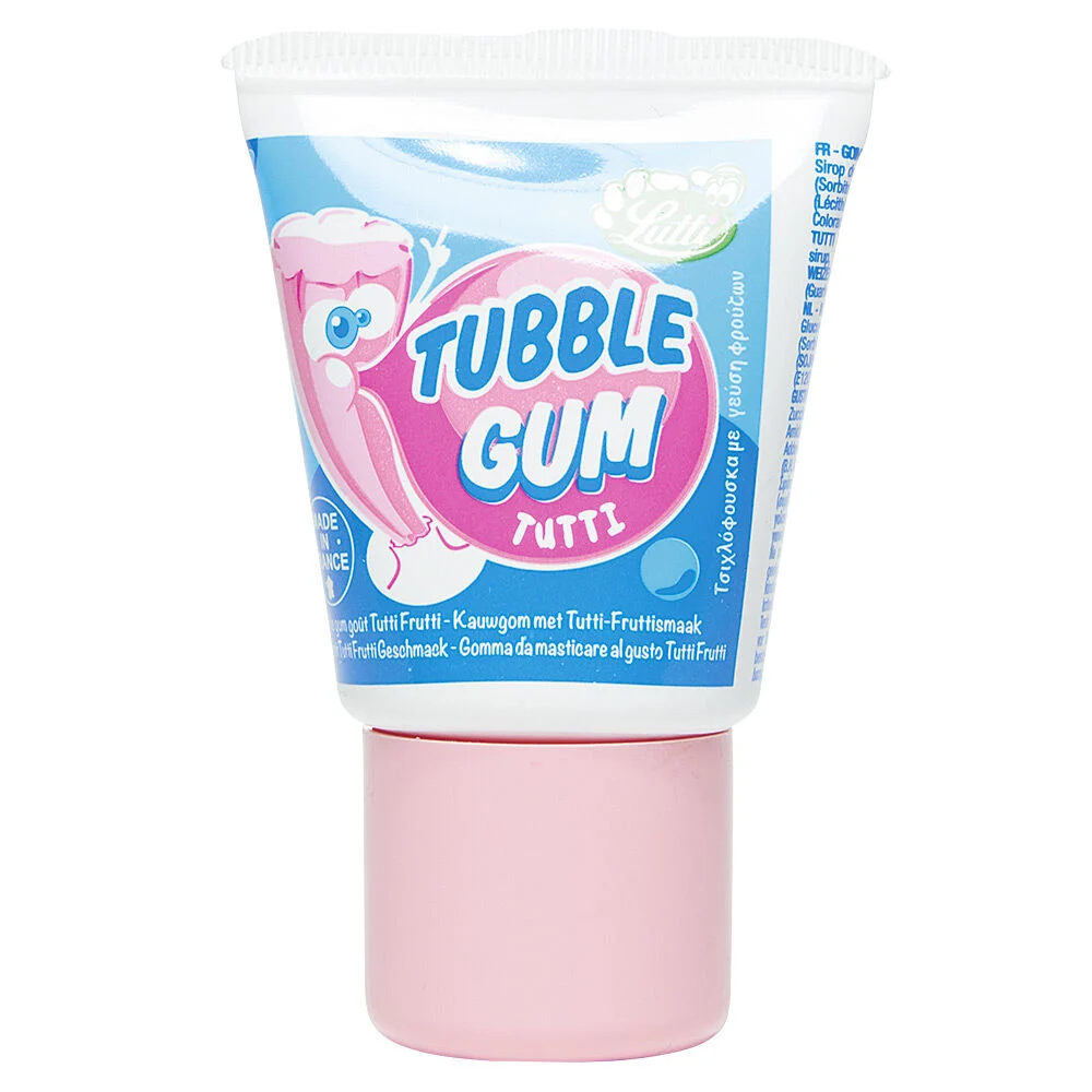 Bubble gum en tube goût tutti frutti 35 grammes