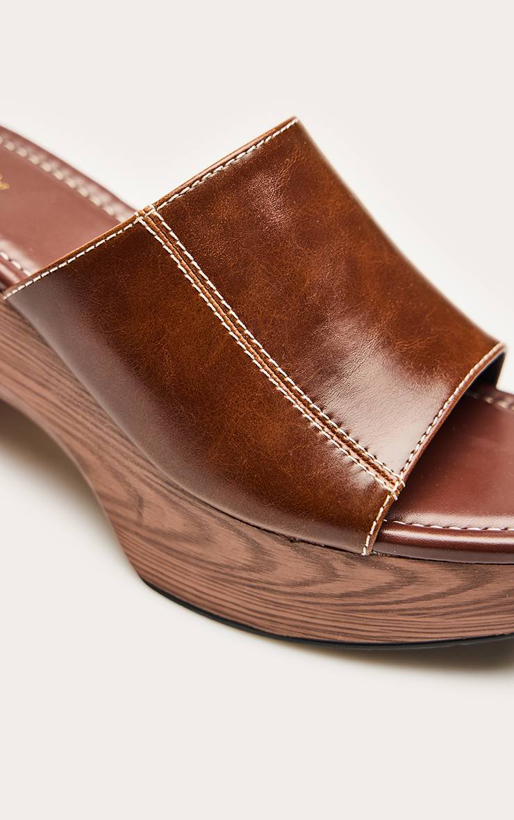 Chocolat Sandales Mules À Plateforme En Synthétiquecuir