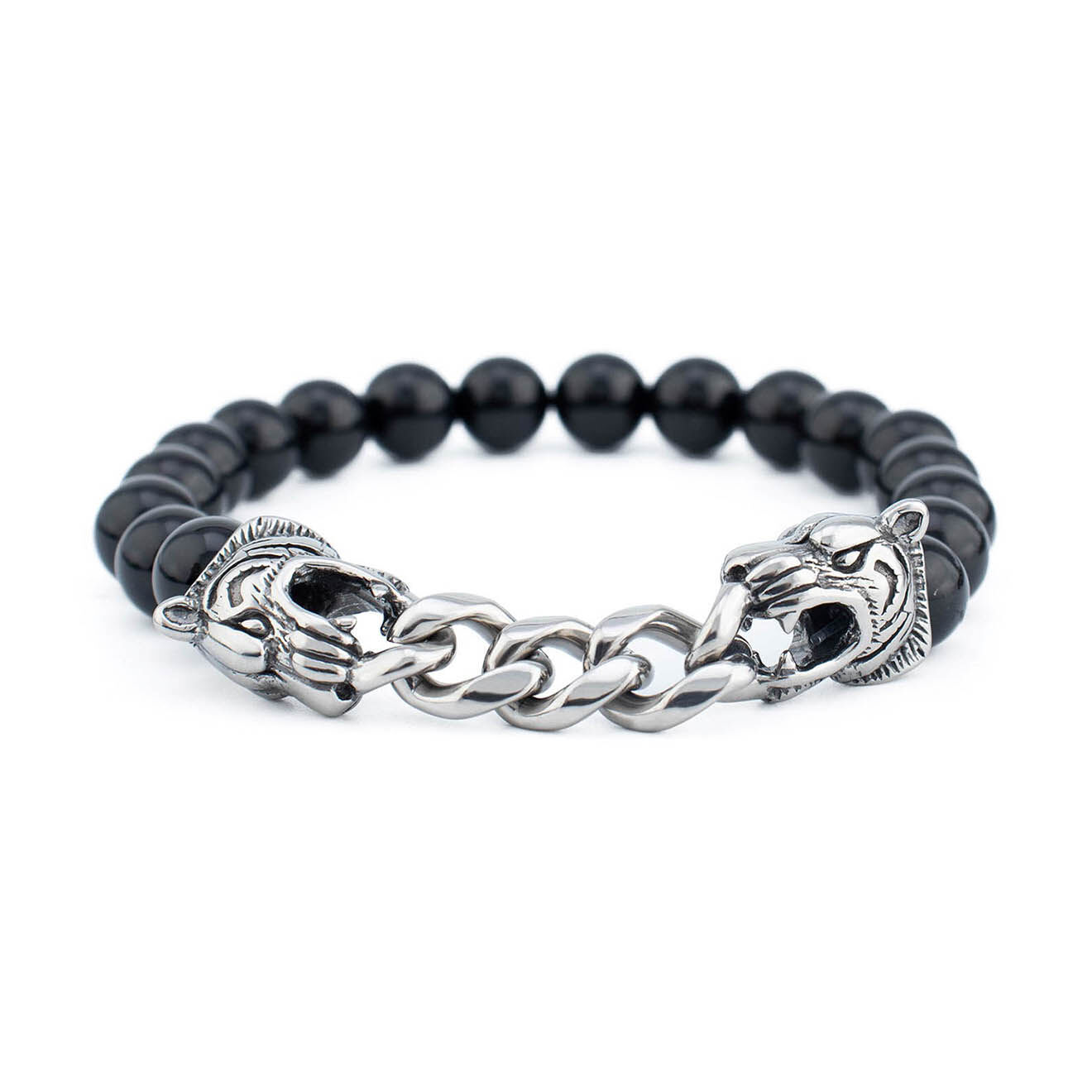 Jacobson Bracelet Tiger en Acier & Onyx noir