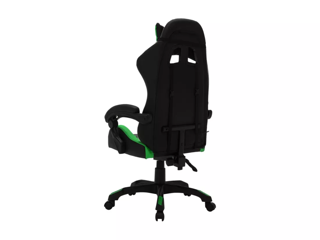Fauteuil de jeux vidéo avec LED RVB Vert et noir Similicuir