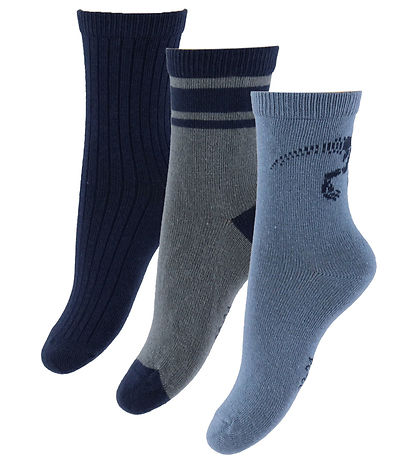 Name It Socken - 3er-Pack - NmmThis - China Blue/Make Smoke